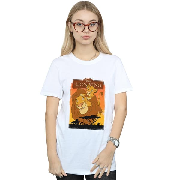 Disney Dam/Dam Lejonkungen Simba Och Mufasa Bomull Boyf White M
