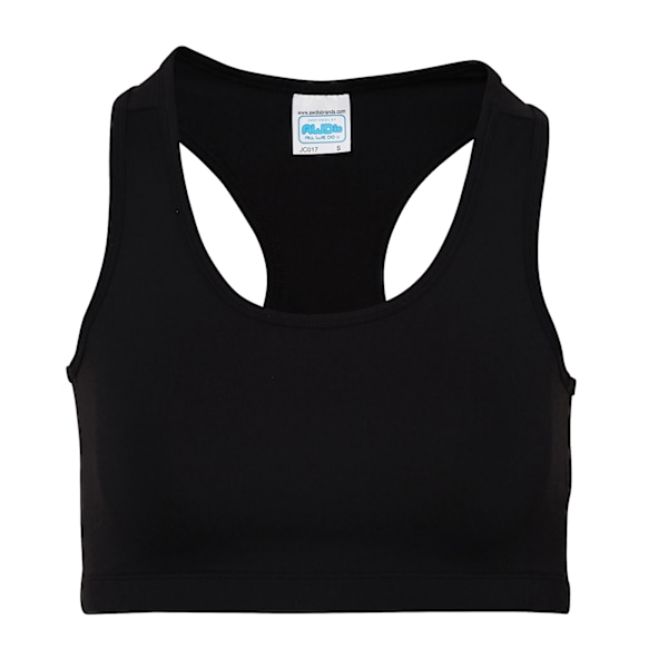 AWDis Cool Damernas Sport-Crop Top 14 UK Jet Jet Black 14 UK