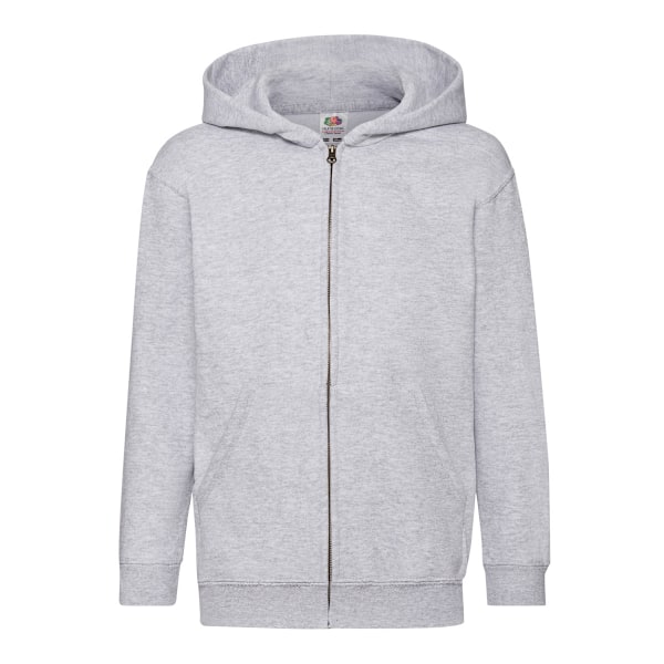 Fruit of the Loom Barn/Barn Classic Full Zip Hoodie 14-15 Heather Grey 14-15 Years