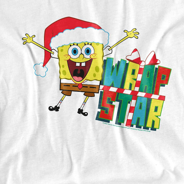 SvampBob Fyrkant Unisex Vuxen Wrap Star Jul T-shirt White S