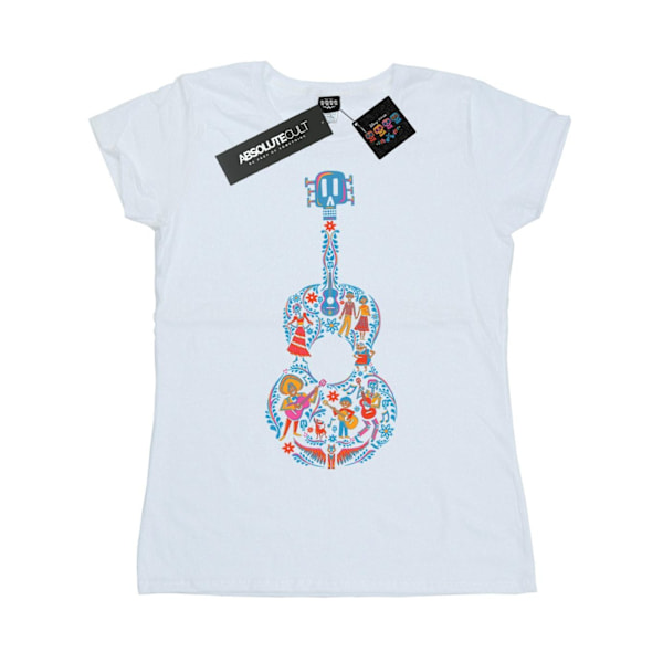 Disney Dam/Kvinnor Coco Gitarr Mönster Bomull T-shirt L Vit White L