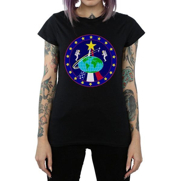 NASA Dam/Damer Classic Globe Astronauts Bomull T-Shirt L Svart Black L