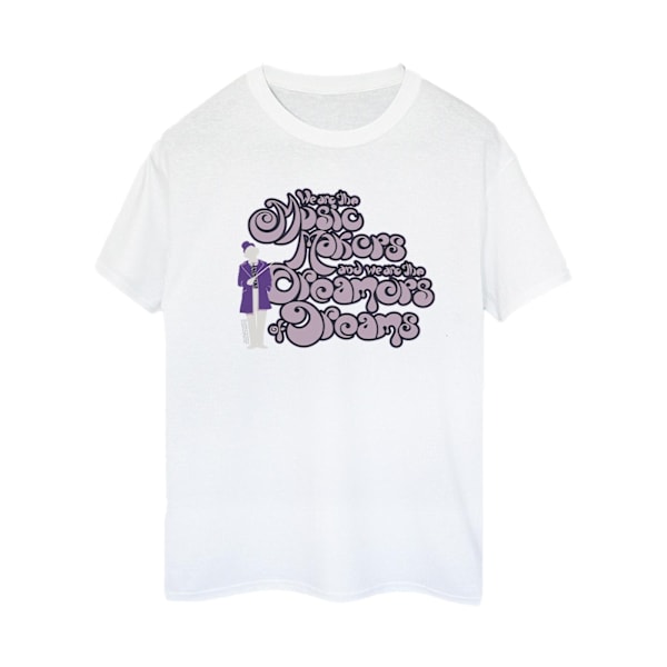 Willy Wonka Dam/Damer Drömmare Text Bomull Boyfriend T-Shir White XL