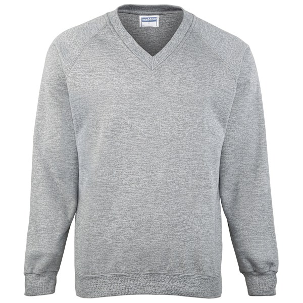 Maddins Mens Coloursure V-Neck Sweatshirt 3XL Oxford Grey Oxford Grey 3XL