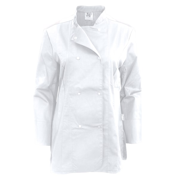 Dennys Dam/Kvinnor Långärmad Figursydd Kockjacka M Vit White M