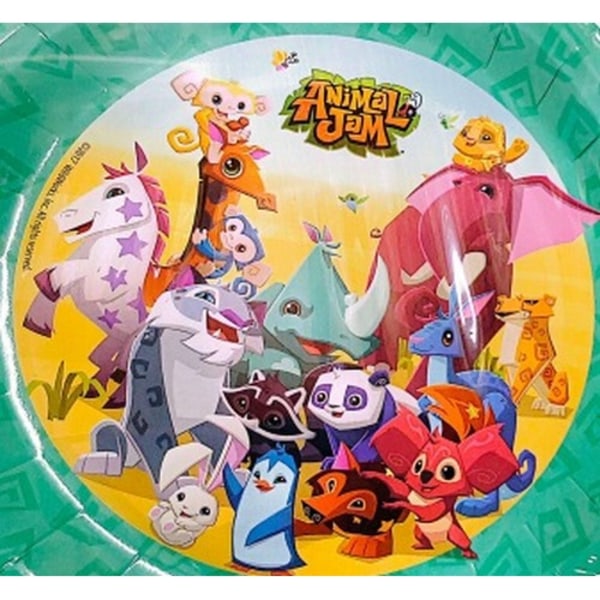 Animal Jam Tinimal Tjam Karaktärspartytallrikar (Förpackning om 8) En Multicoloured One Size
