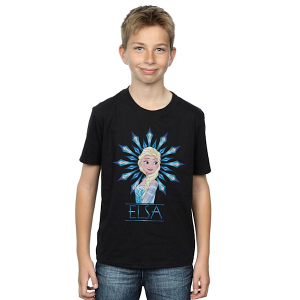 Disney Boys Frozen Elsa Snowflake T-shirt 12-13 år Svart Black 12-13 Years