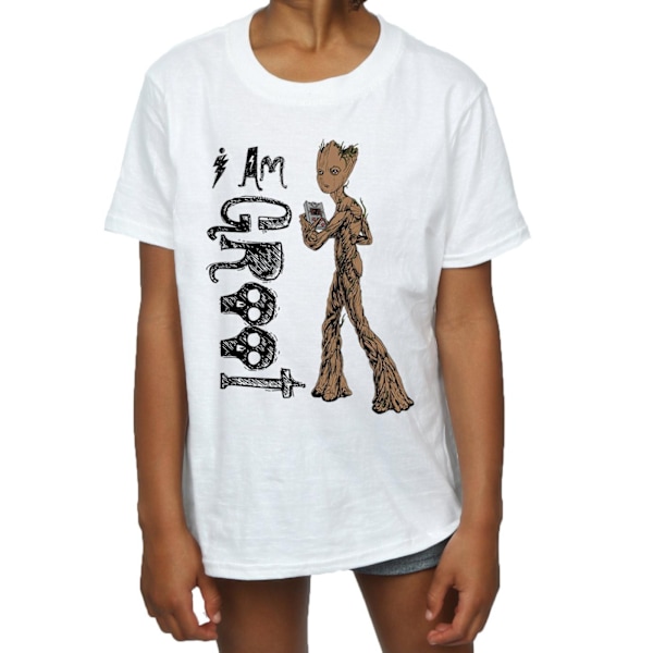 Avengers Infinity War Girls I Am Teenage Groot Bomull T-shirt 1 White 12-13 Years