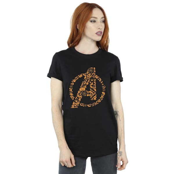 Marvel Womens/Ladies Avengers Halloween Logo Bomull Boyfriend T Black 5XL