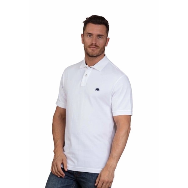 Raging Bull Herrarnas Klassiska Organiska Poloshirt 4XL Vit White 4XL