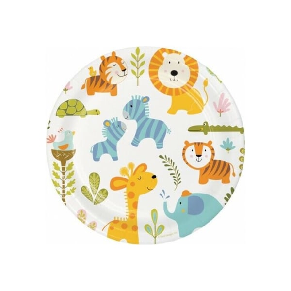 Creative Converting Wild Safari Animals Party Plates (Pack of 8) Multicoloured One Size