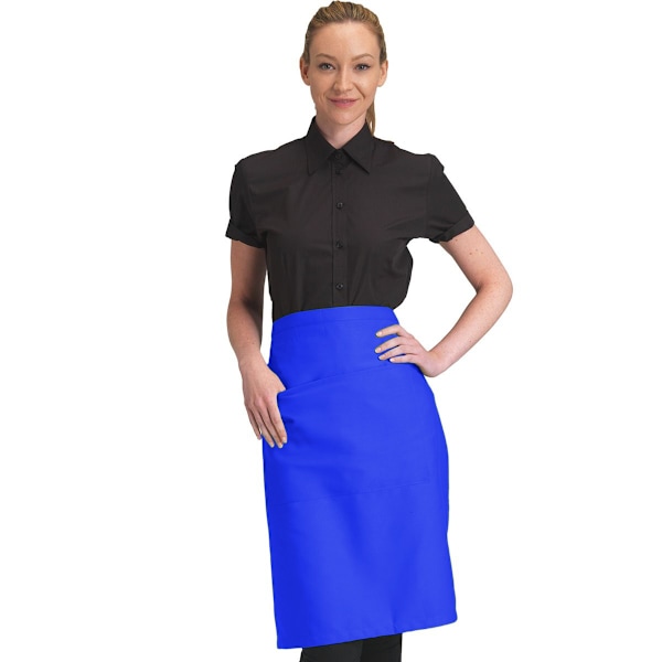 Dennys Vuxen Unisex Catering Midjeförkläde Med Ficka (2-pack) Sapphire One Size