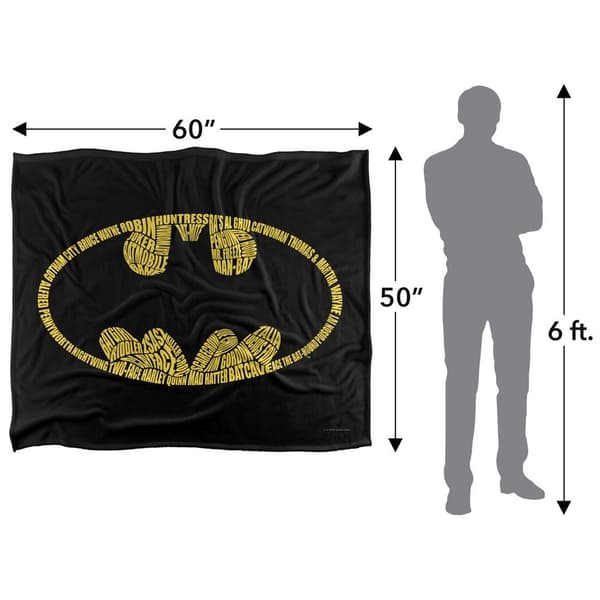 Batman Script Grafisk Logotyp Filt One Size Flerfärgad Multicoloured One Size
