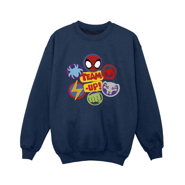 Marvel Boys Spidey And His Amazing Friends Team Up Sweatshirt 7 Navy Blue 7-8 Years
