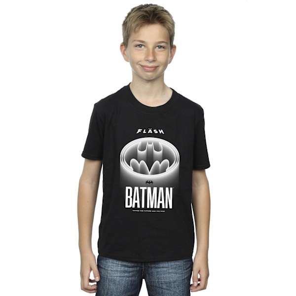 DC Comics Boys The Flash Batman Vit Logotyp T-shirt 7-8 År Svart Black 7-8 Years