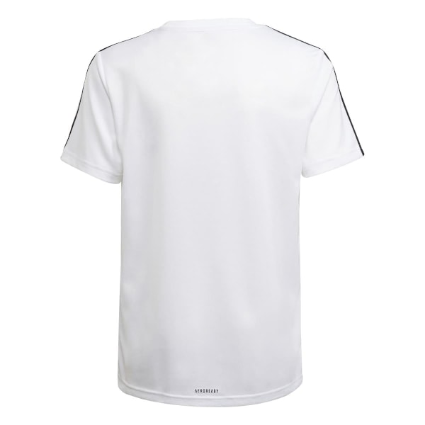 Adidas Pojkar Designed 2 Move Stripes T-Shirt 9-10 År Vit/Blå White/Black 9-10 Years