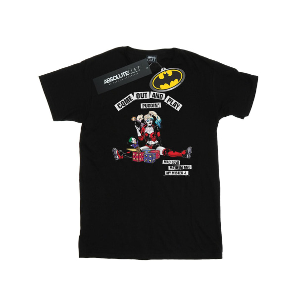DC Comics Herr Harley Quinn Kom ut och lek T-shirt L Svart Black L