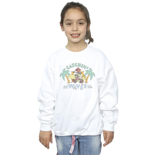 Disney Girls Minnie Mouse Catchin Waves Sweatshirt 12-13 år White 12-13 Years