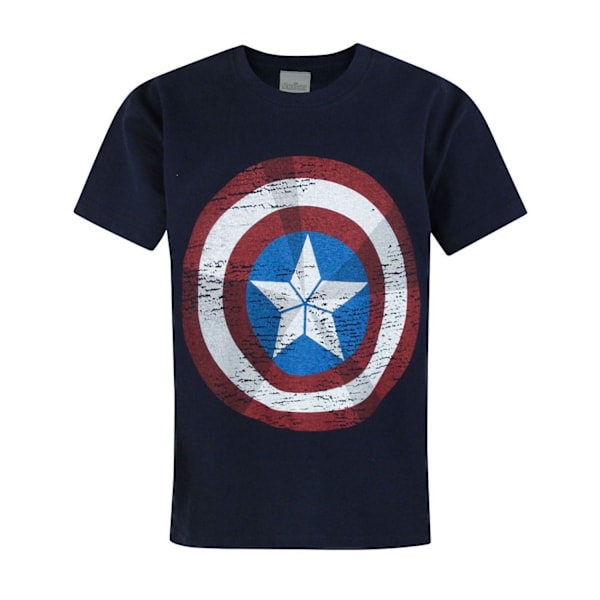 Avengers Age Of Ultron Barn T-shirt med Captain America-sköld för barn 7-8 år Blue 7-8 Years