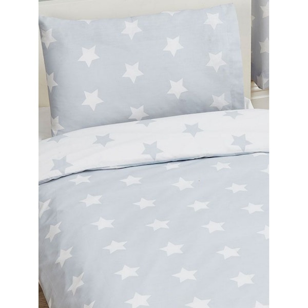 Bedding & Beyond Stars Påslakan Set Dubbel Grå/Vit Grey/White Double
