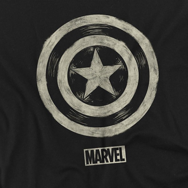 Captain America Herr Ballpoint T-Shirt 4XL Svart Black 4XL