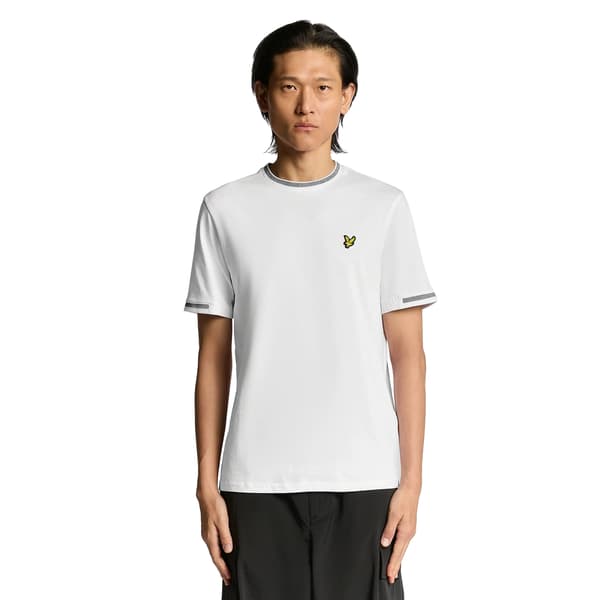 Lyle & Scott Herr T-shirt Eagle Birdseye Tipped S Vit/Svart White/Black S