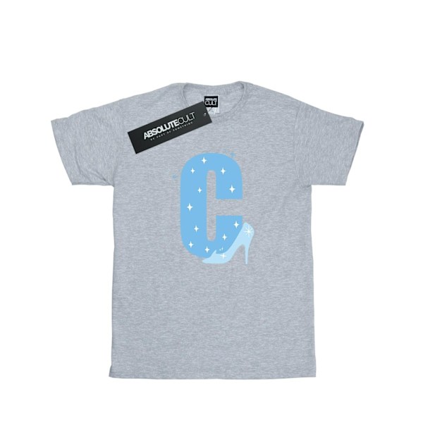 Disney Girls Alphabet C Is For Cinderella Bomull T-Shirt 7-8 Ye Sports Grey 7-8 Years