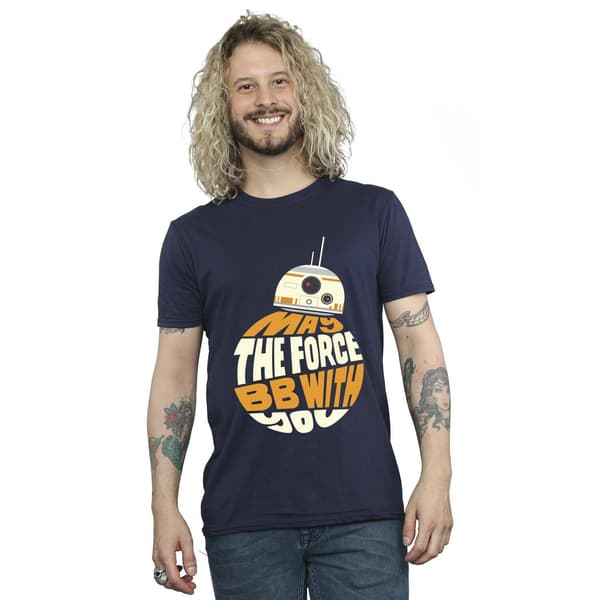 Star Wars Herr May The Force BB8 T-shirt L Marinblå Navy Blue L