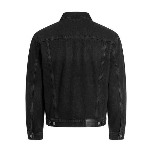 Guess Herr Enfärgad Denim Bröstficka Truckerjacka L Svart Black L