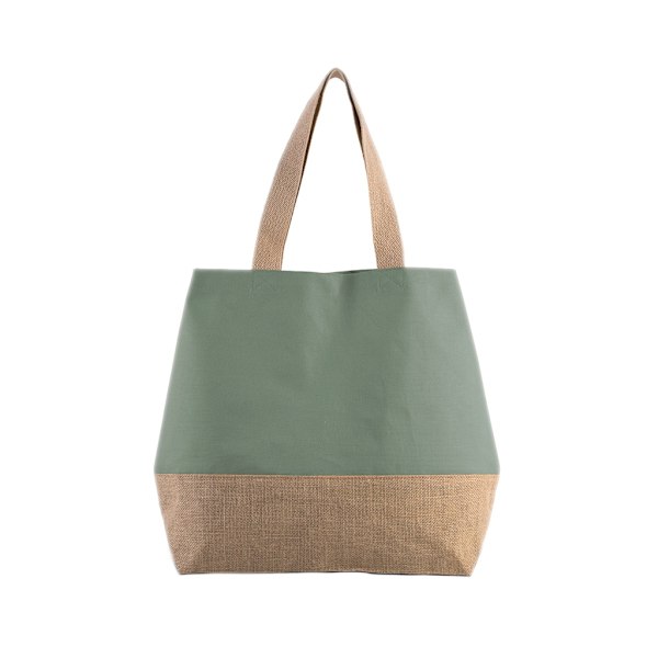 Kimood Canvas och Jute Shopper Bag One Size Dusty Light Green/N Dusty Light Green/Natural One Size