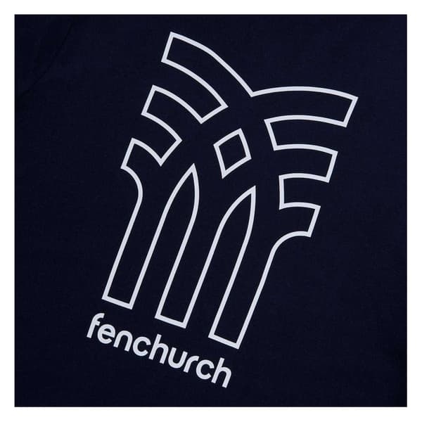 Fenchurch Herr Aspinall T-shirt med stor logotyp S Marinblå Navy S