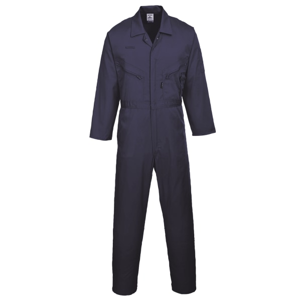 Portwest Herr Liverpool-blixtlås Workwear Overall (Pack med 2) Stor Navy Large x Tall