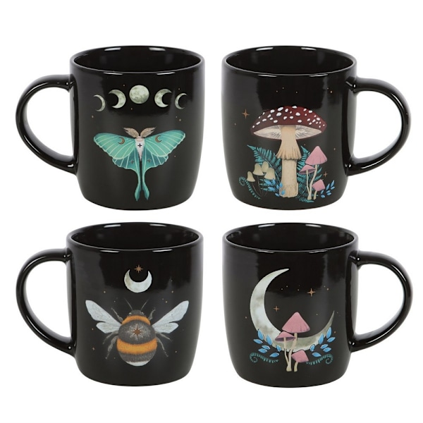 Something Different Dark Forest Mugg (4-pack) One Size Svart/ Black/Multicoloured One Size