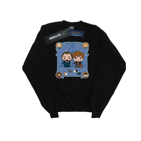 Fantastiska vidunder Kvinnor/Damer Chibi Newt Och Dumbledore Tröjor Black XXL