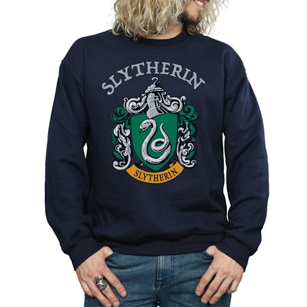Harry Potter Herr Slytherin Crest Sweatshirt L Marinblå Navy Blue L