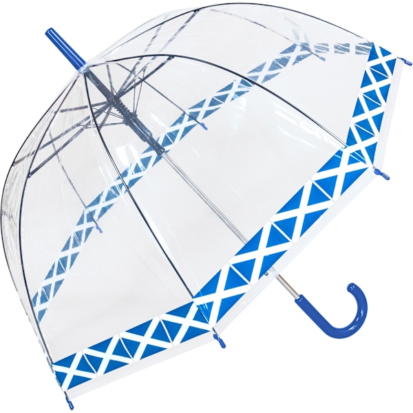 X-Brella Scottish Trim Dome Paraply En Storlek Genomskinlig/Blå Clear/Blue One Size