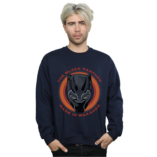 Marvel Herr Svart Panther Made in Wakanda Röd Sweatshirt XL Marinblå Navy Blue XL