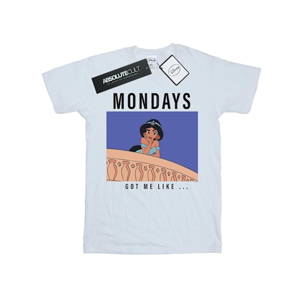 Disney Princess Mens Jasmine Mondays Got Me Like T-Shirt M Vit White M