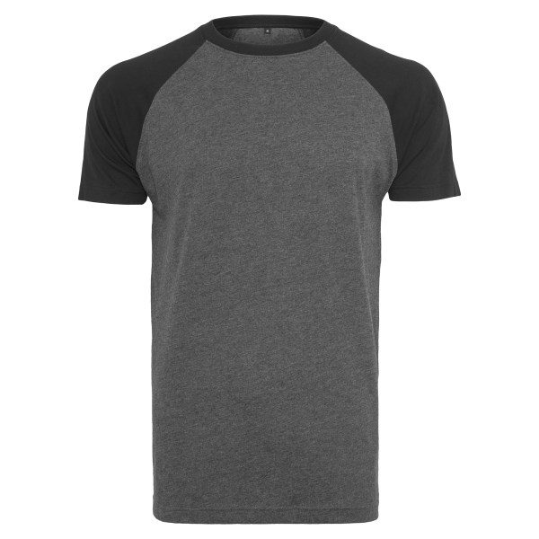 Bygg ditt varumärke Raglan Contrast T-shirt för män M UK Charcoal/Black Charcoal/Black M UK