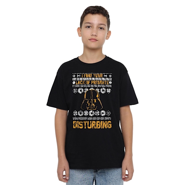 Star Wars Barn/Kids Fair Isle T-shirt med brist på julklappar Black 3-4 Years