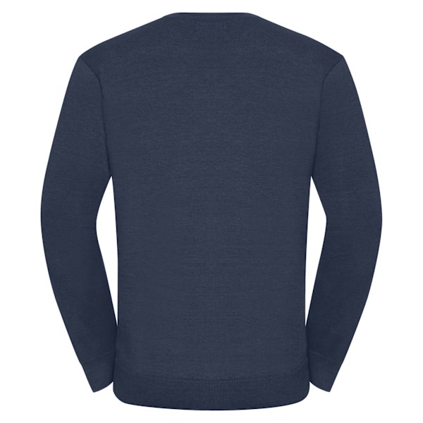 Russell Collection Herr V-ringad Stickad Pullover Sweatshirt 2XL French Navy 2XL