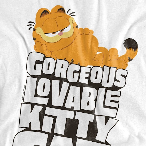 Garfield Filmen Herr T-shirt med Älskvärd Kattunge 5XL Vit White 5XL