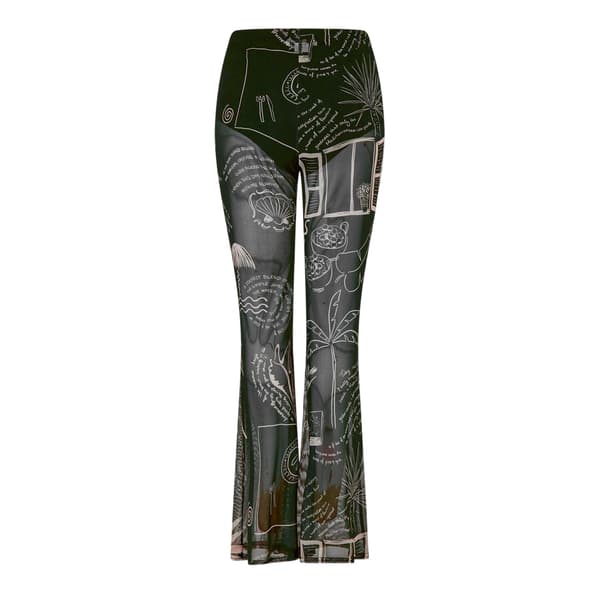 Never Fully Dressed Dam Palm Tree High Rise Byxor Black/White 12 UK