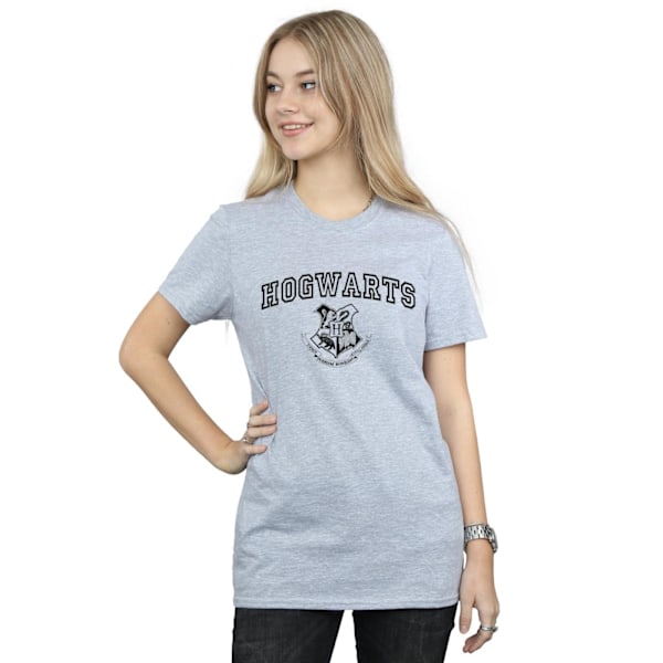 Harry Potter Dam/Damer Hogwarts Crest Bomull Boyfriend T-Sh Sports Grey M