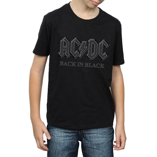 AC/DC Pojkar Back In Black Bomulls T-Shirt 7-8 År Svart Black 7-8 Years