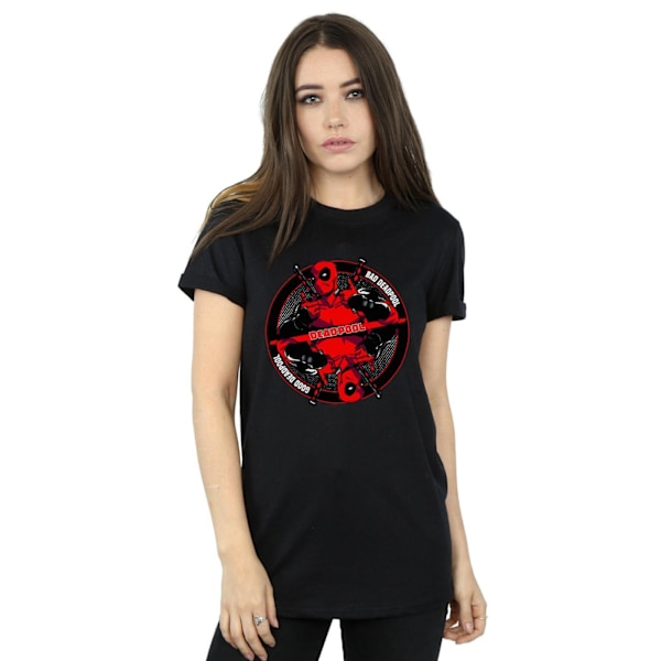 Marvel Womens/Ladies Deadpool Good Bad Cotton Boyfriend T-Shirt Black 3XL