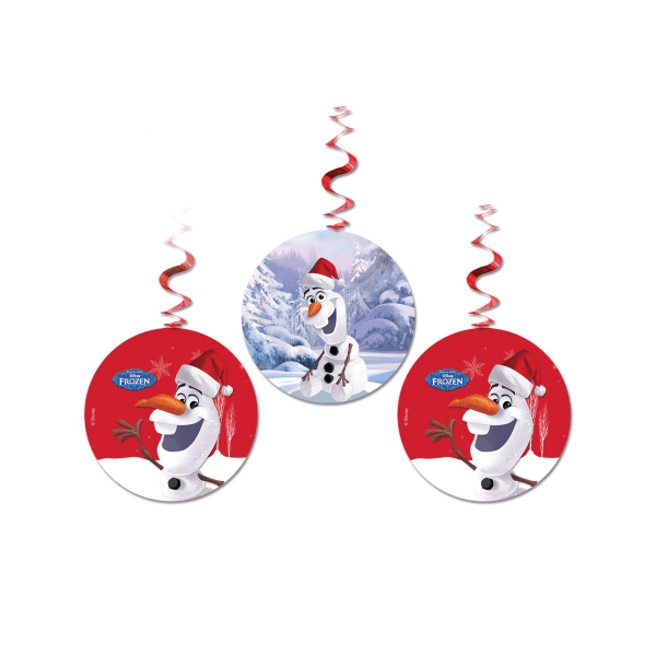 Frozen Swirl Olaf Julhängande dekoration (paket med 3) En Red/White/Blue One Size