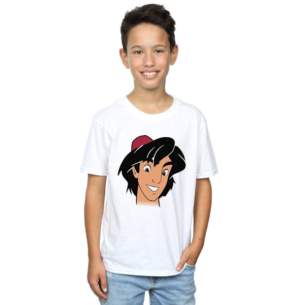 Disney Boys Aladdin Headshot T-Shirt 7-8 år Vit White 7-8 Years