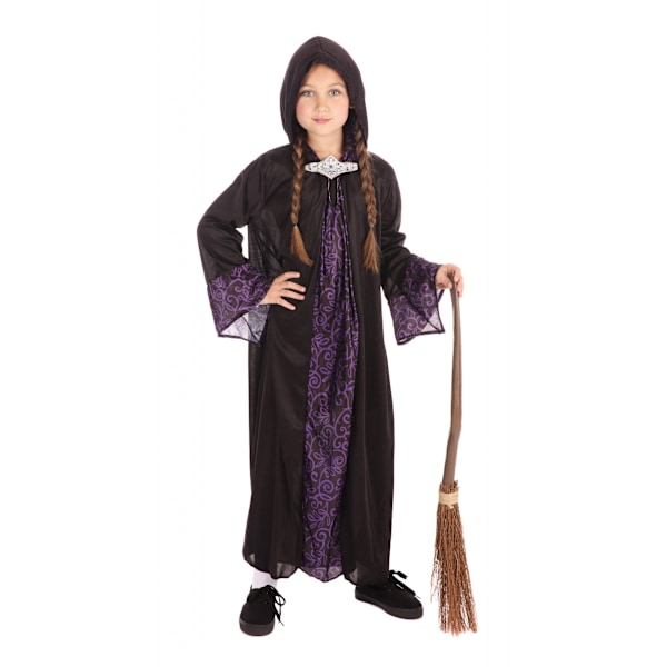 Bristol Novelty Barn/Barn Wizard Robe Kostym S Svart/Lila Black/Purple S