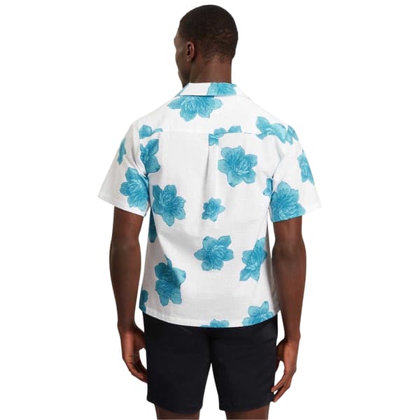 Ted Baker Herr Blommig Seersucker Kortärmad Skjorta S Vit White S
